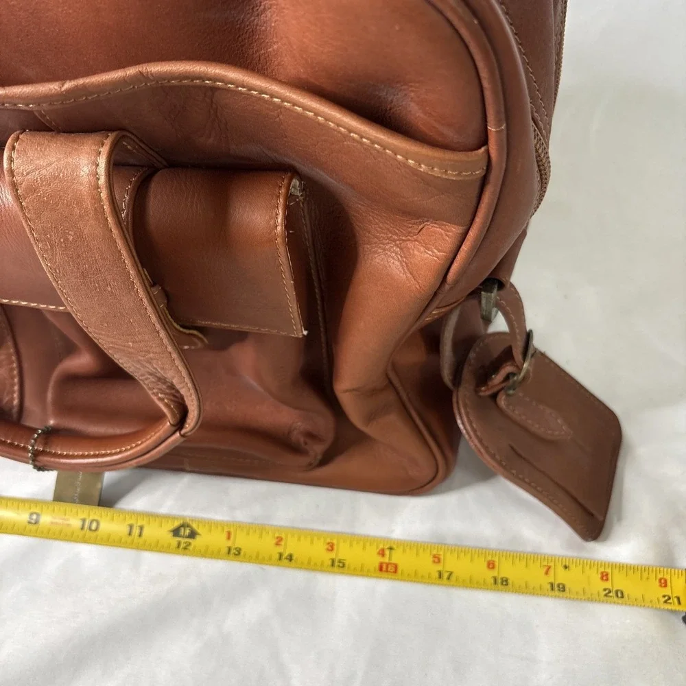 Claire Chase Executive Computer Laptop Briefcase Leather Cognac Luxury Carry On